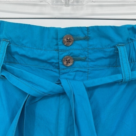 Urban Outfitters Fiona Paperbag Shorts Belted Turquoise Women's Size Large - Picture 3 of 7